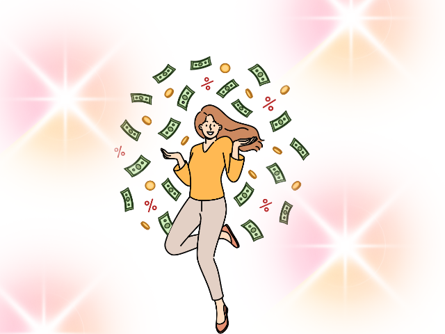 お金喜ぶ女性